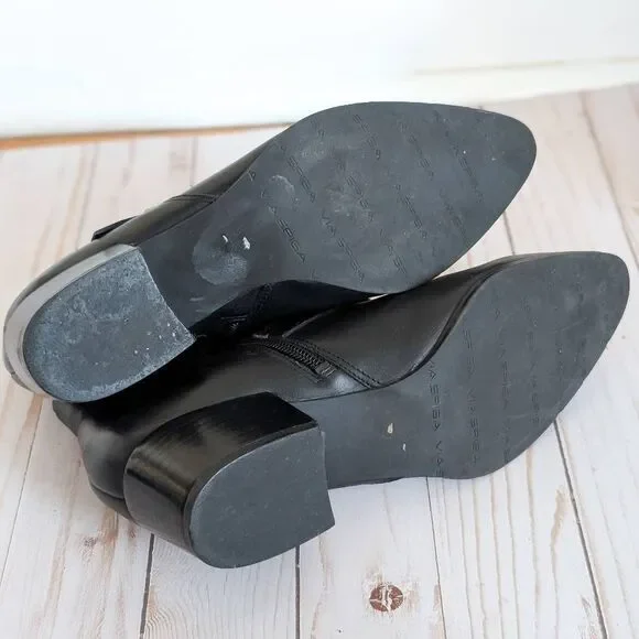 VIA SPIGA Vinicio Black Safari Leather Booties - Picture 7 of 7